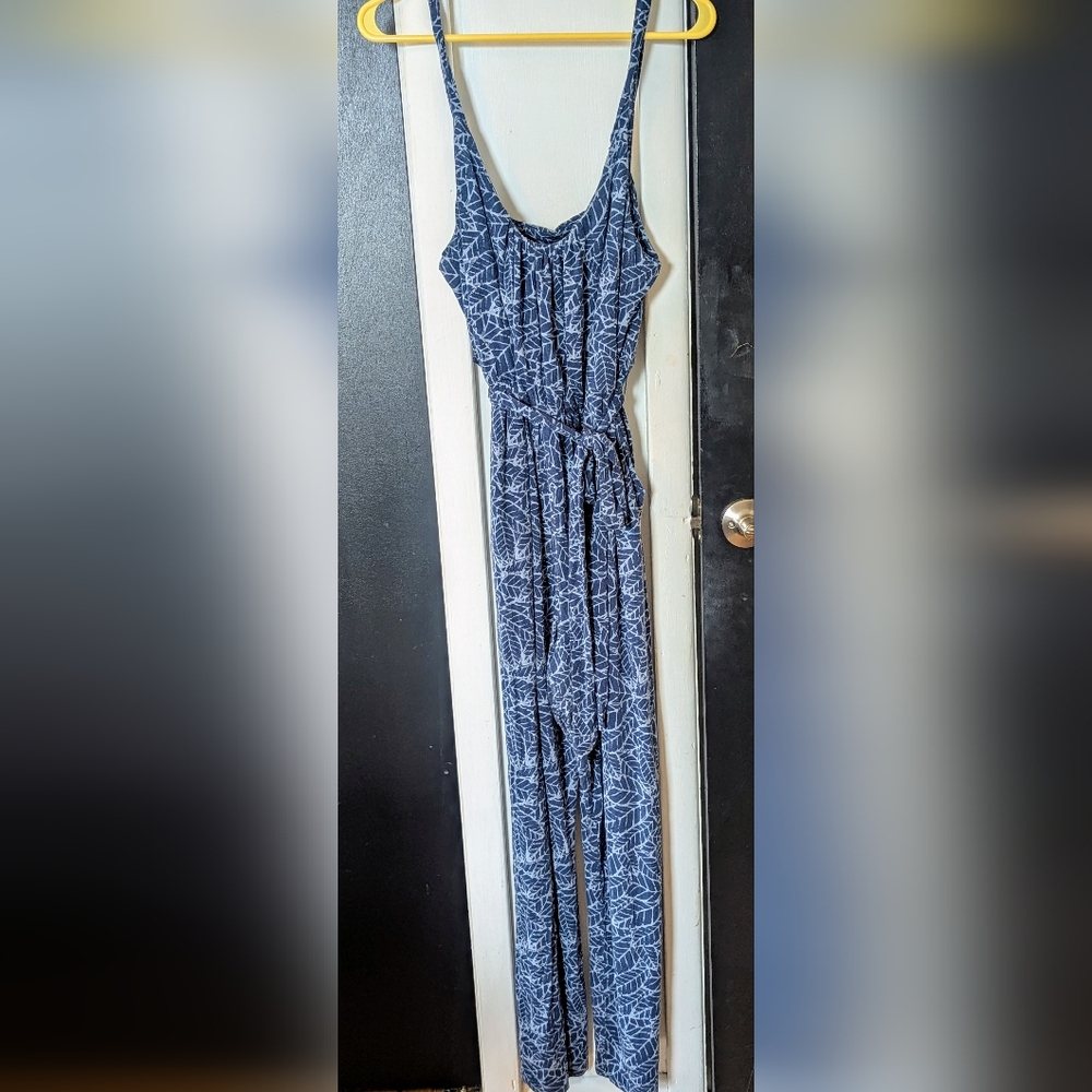 Market Spruce Blue Patterned Jumpsuit